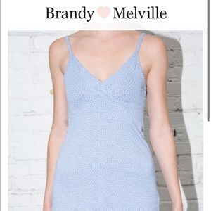 brandy melville amara dress blue with flowers